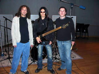 taka nad Jeff Bowders, and engineer Joe Testai in 2005